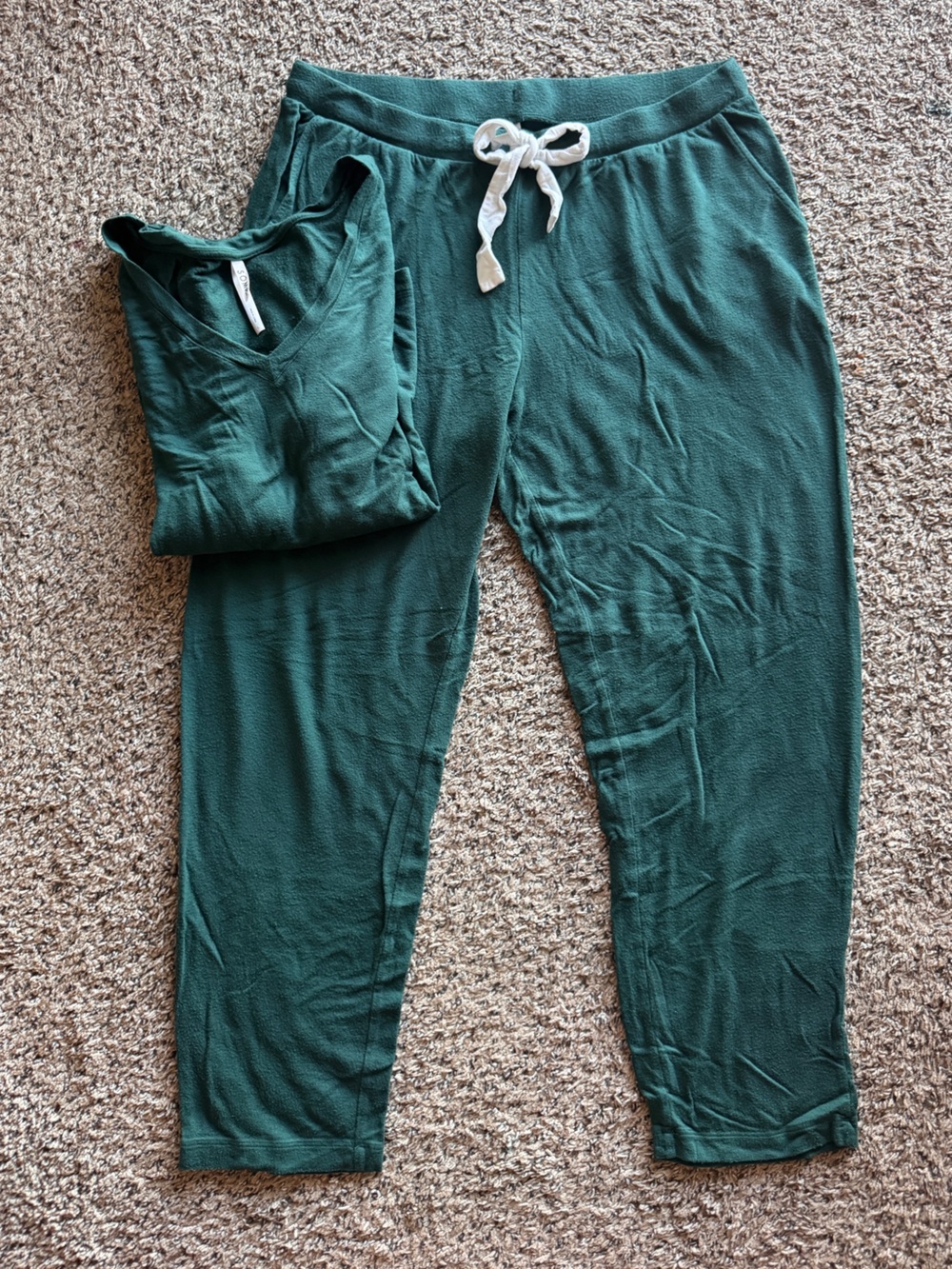 Soma Pajama Shirt Pants Monochromatic Green Set Basic Comfy Women’s Large